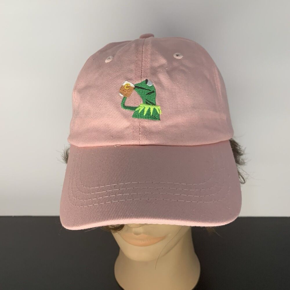 Walt Disney World Muppets Kermit The Frog Embroidered Adjustable Strap Hat Cap